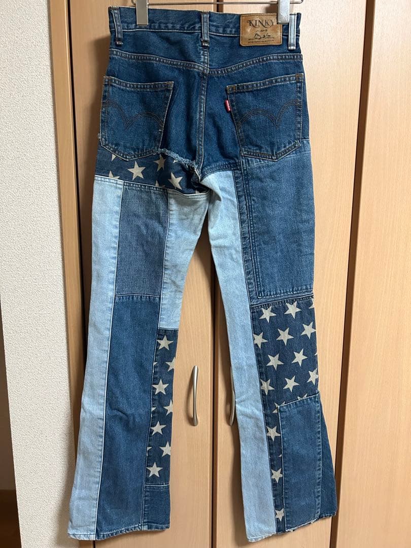 ヒステリックグラマー　フレア　デニム　星柄　パッチワーク