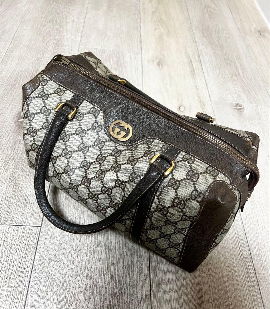 GUCCI ミニボストン GG PVC レザー オールドグッチ ヴィンテージ