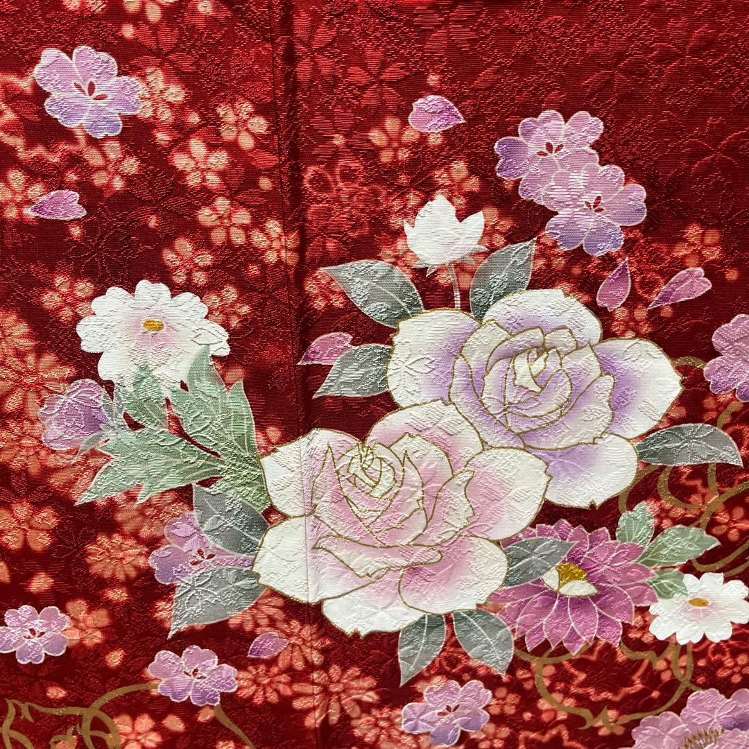 振袖　正絹　成人式　赤