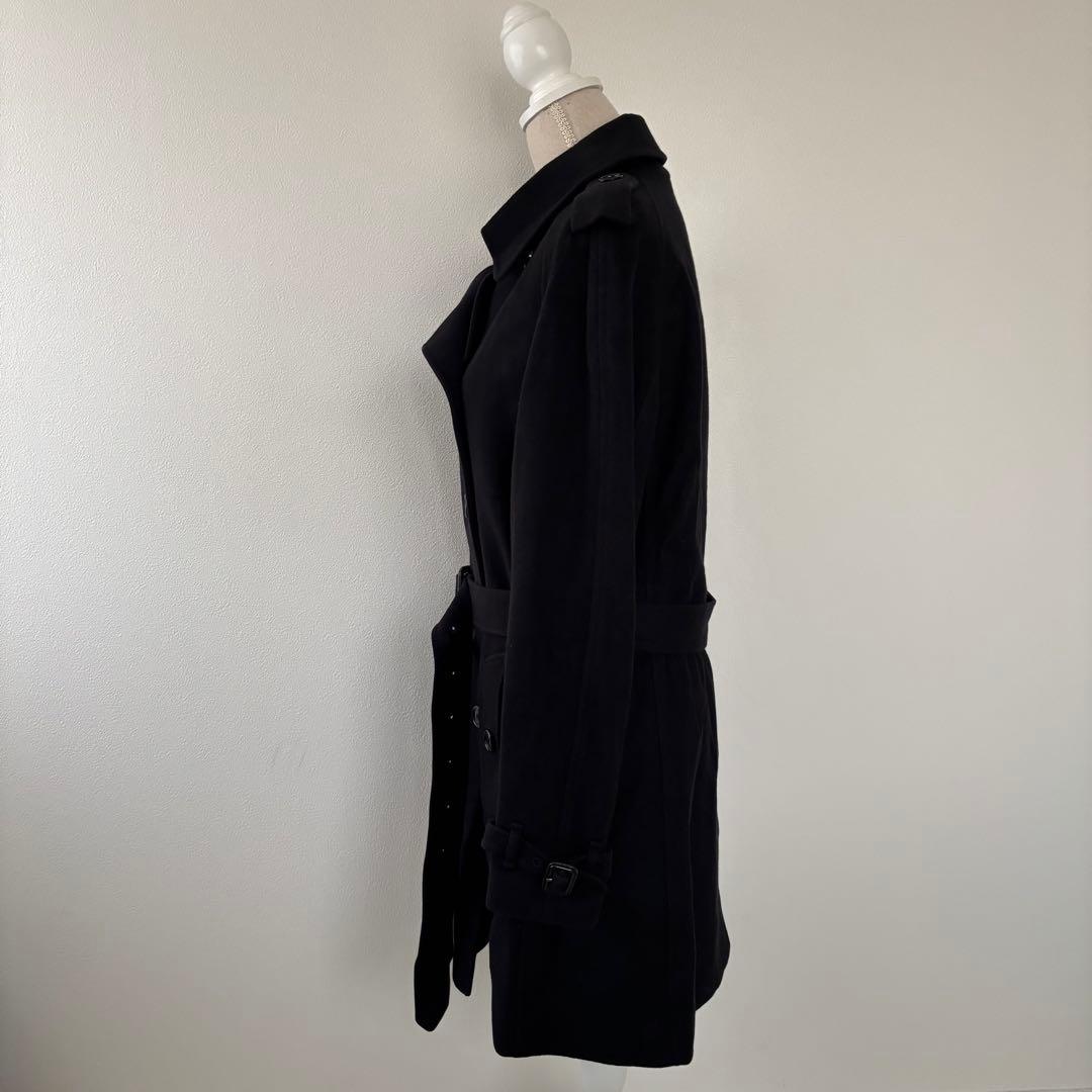 BURBERRY バーバリーロンドン カシミヤ混 トレンチコート L〜XL 黒