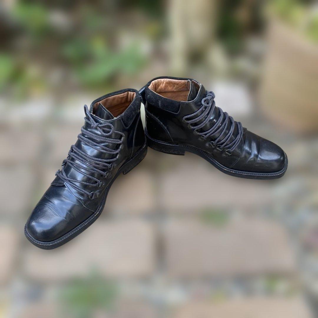 Gucci グッチ　黒 レザー ハイカットブーツ