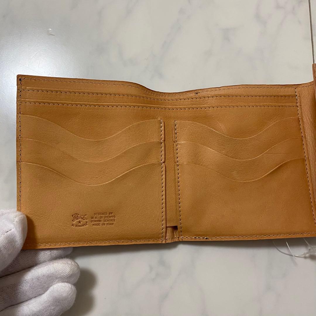 【新品未使用】IL BISONTE ラウンドファスナー 二つ折り財布 がま口