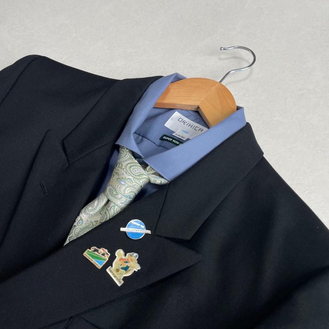 美品 90s セットアップ ブラック×ブルー ダブルスーツ DURBAN