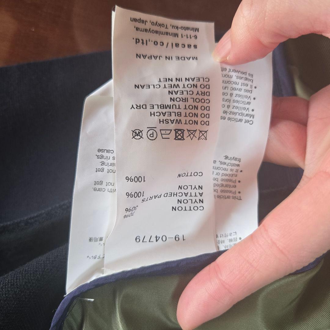 極美品　Sacai サカイ Sponge Ma-1 Dress ワンピース