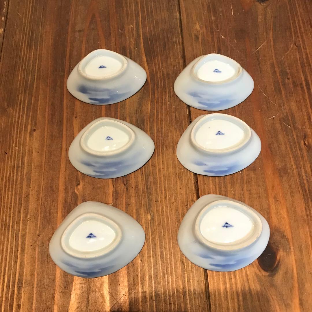 美品　深川製磁　陶器　当時物　富士　貝殻型　小皿　小鉢　醤油皿　上品な絵柄