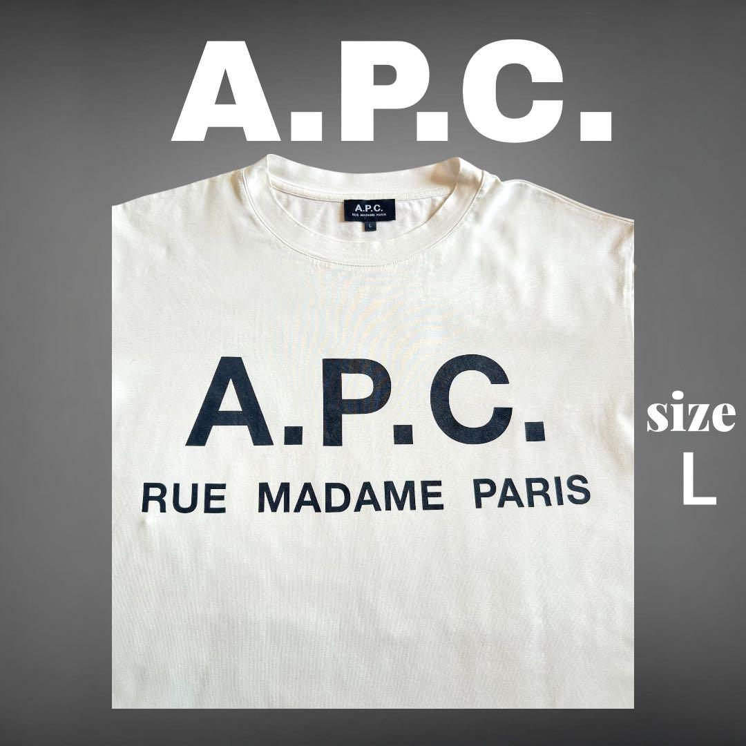 まるげりーた様【美品】A.P.C. アーペーセー ロゴTシャツホワイトL