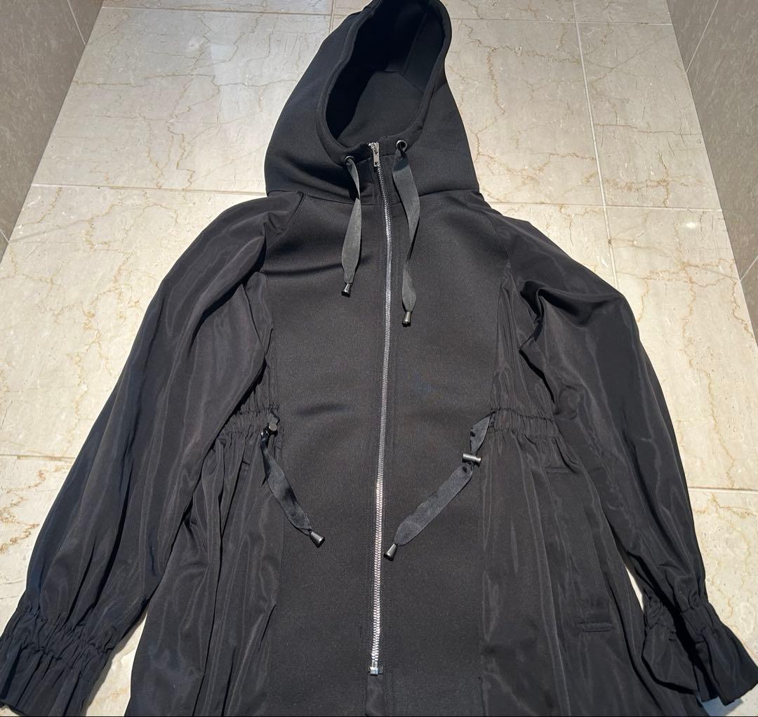 【美品】SPECCHIO スペッチオ　異素材ロングブラックコート　ボンディング