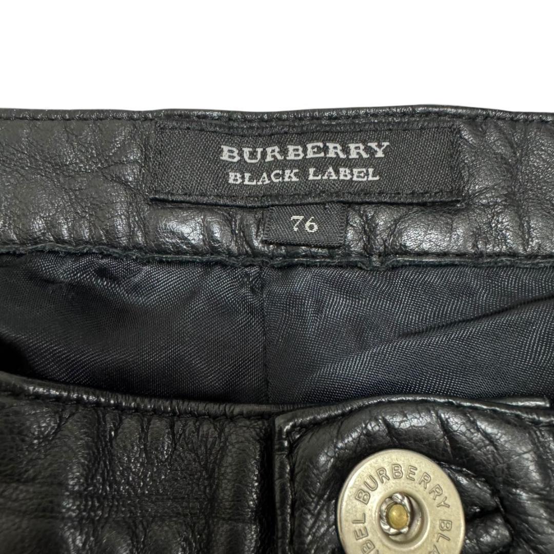✨美品✨BURBERRY BLACK LABEL　山羊革　レザーパンツ　黒　76