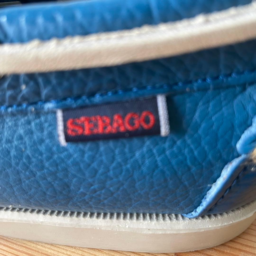 【美品】セバゴSEBAGO デッキシューズ　ブルーシボ革