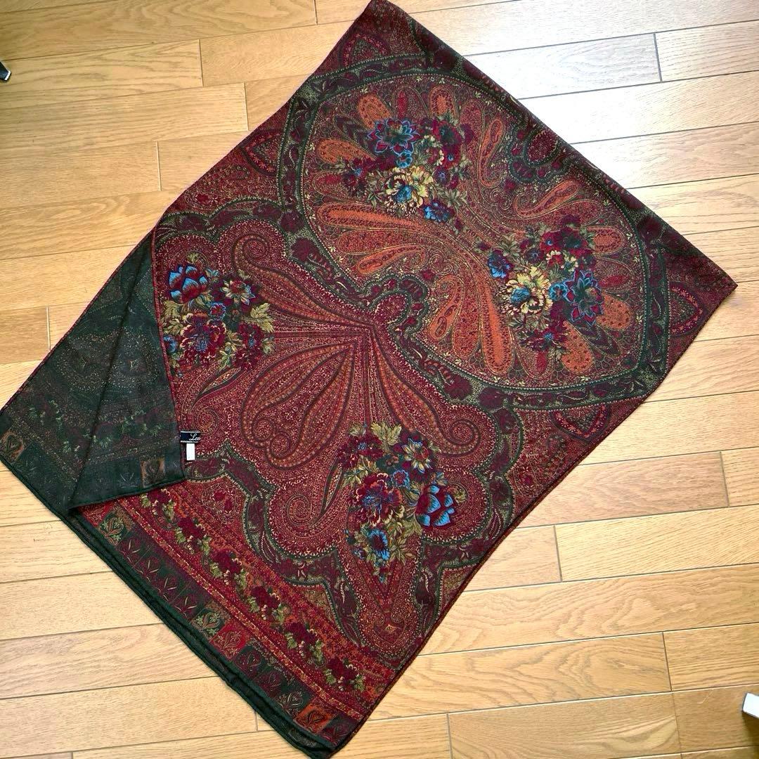 美品　レリアン　ストール、ショール　カシミヤ・シルク 66cm×170cm