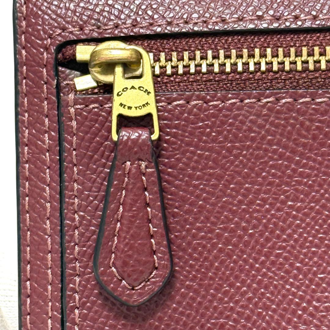 美品 コーチ ウィン WYN スモール ウォレット 折り財布 ミニ財布 ボルドー