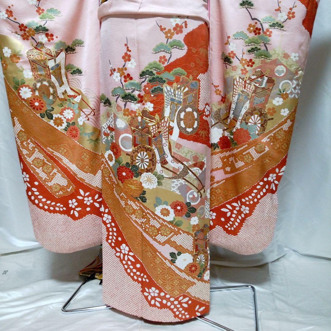 振袖 フルセット　金彩　正絹　駒刺繍　 着付け小物一式付き