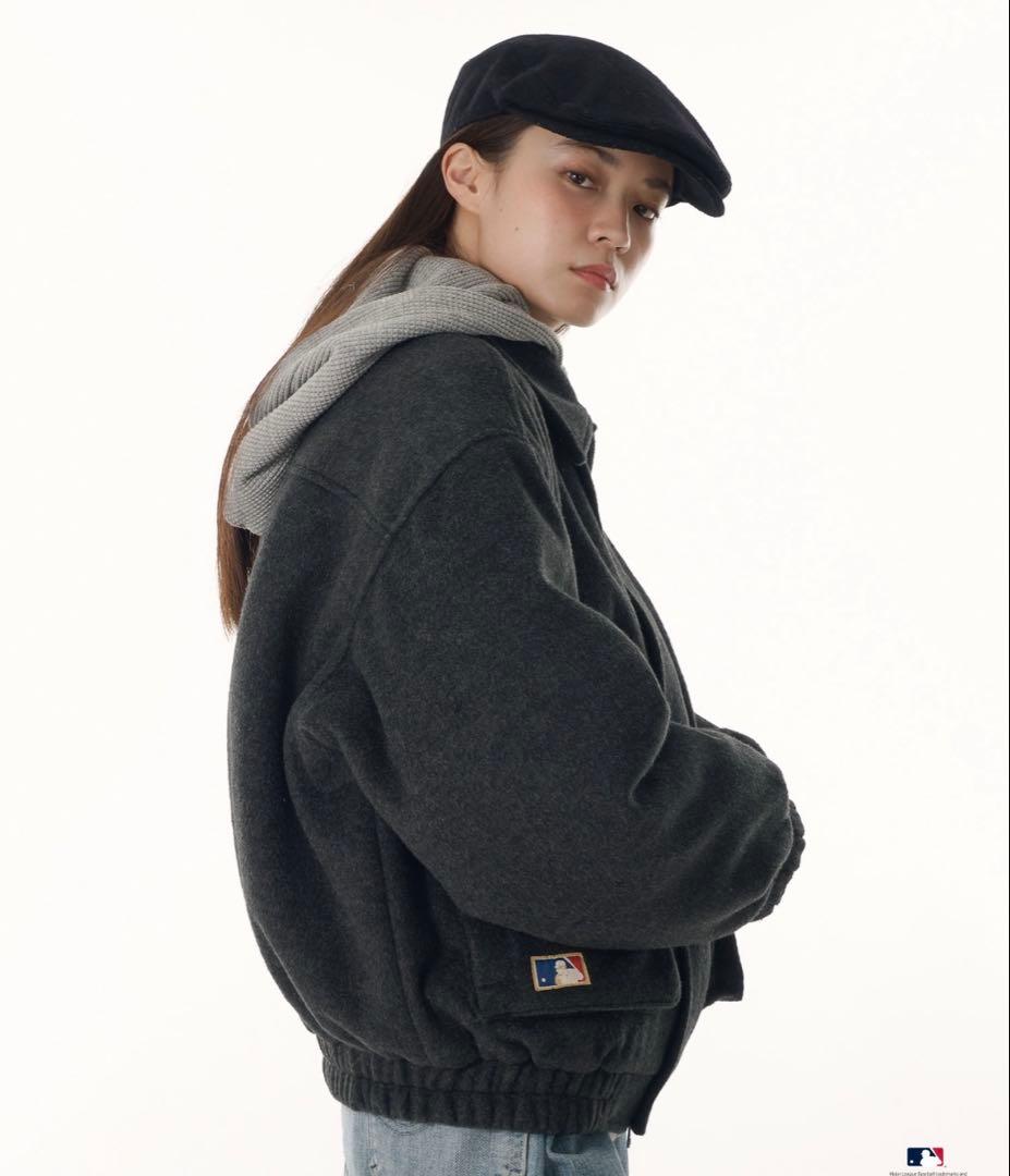 Perushu × MLB ウールブレンドダブルポケットジャケット