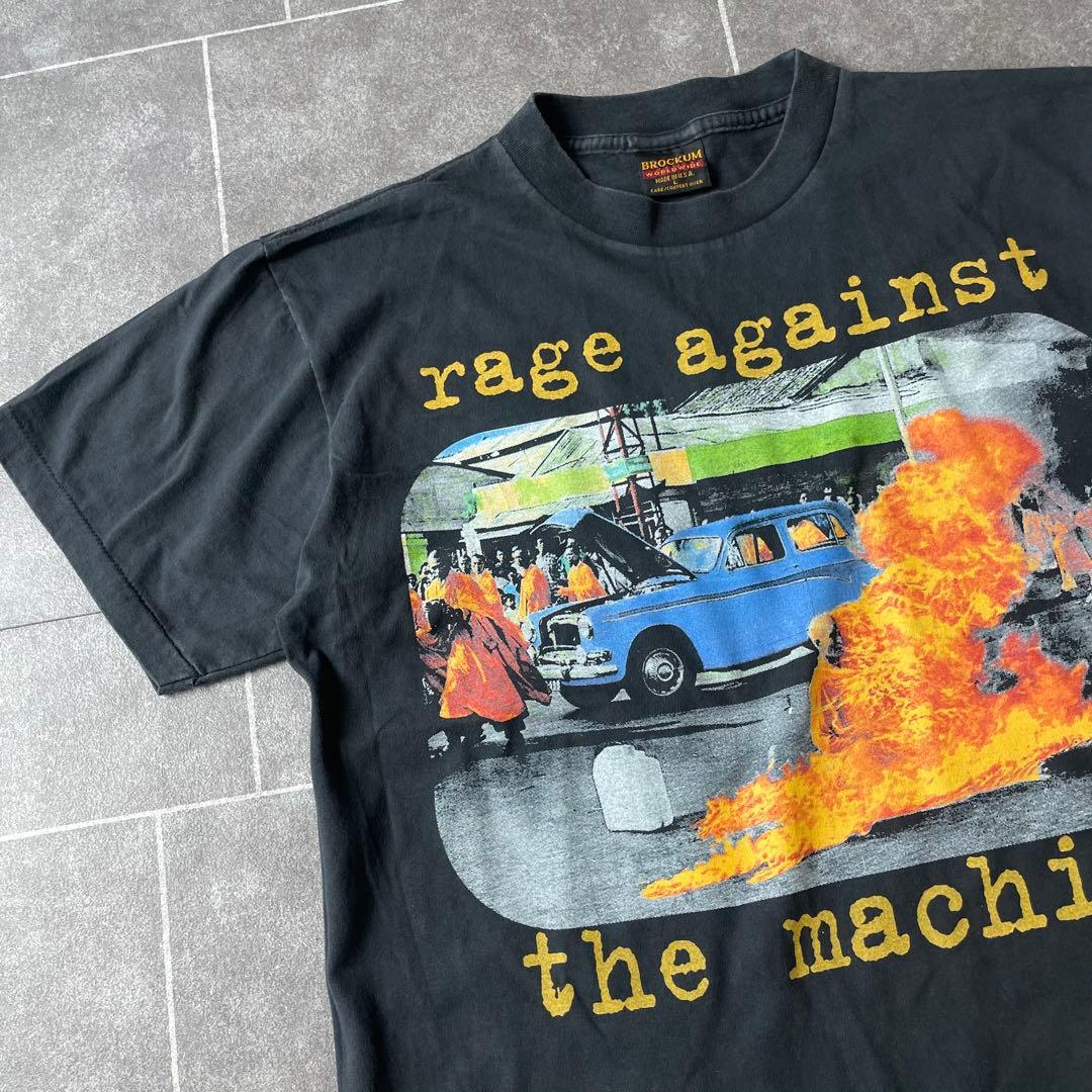 レイジアゲインストザマシーン フェードTシャツ ブラック L 車 炎