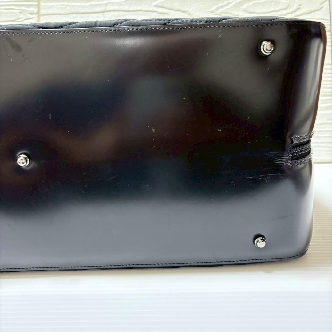 BALLY バリー キルティング ボストンバッグ レザー ブラック シルバー金具