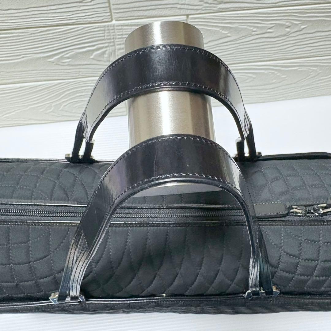 BALLY バリー キルティング ボストンバッグ レザー ブラック シルバー金具