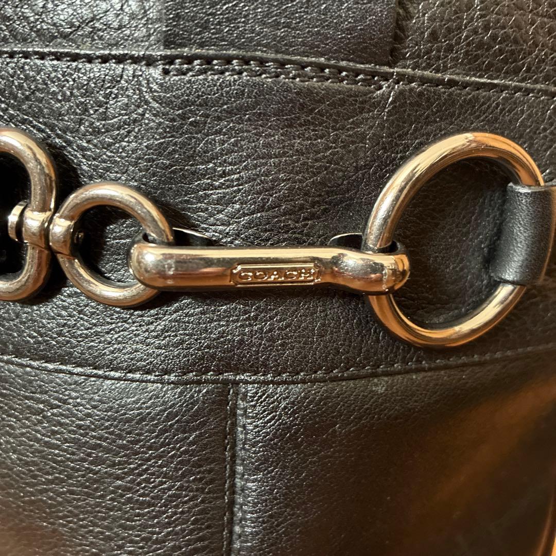 COACH コーチ　ロングブーツ レザー　ブラック　バックル付き　7.5