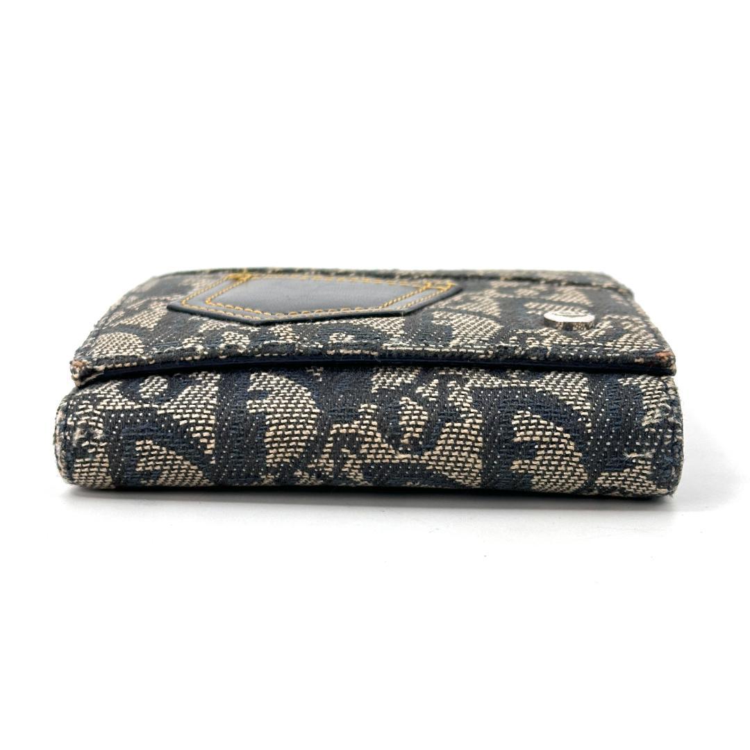 Christian Dior 折り財布 トロッター Wホック ポケット ネイビー