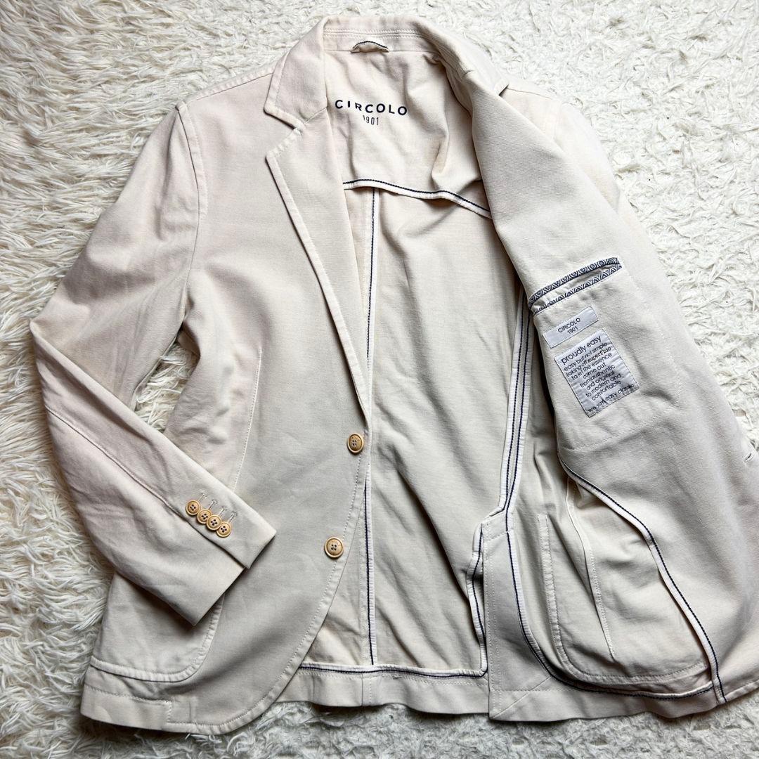 【美品】CIRCOLO 1901 コットン テーラードジャケット アイボリー