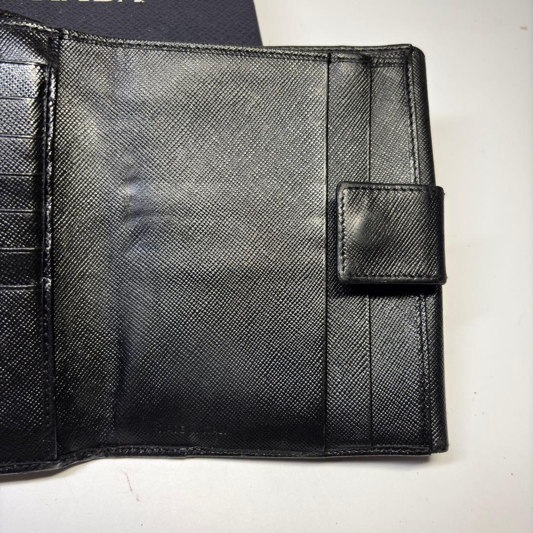 PRADA プラダ サフィアーノ レザー カードケース ブラック 三角ロゴ正規品