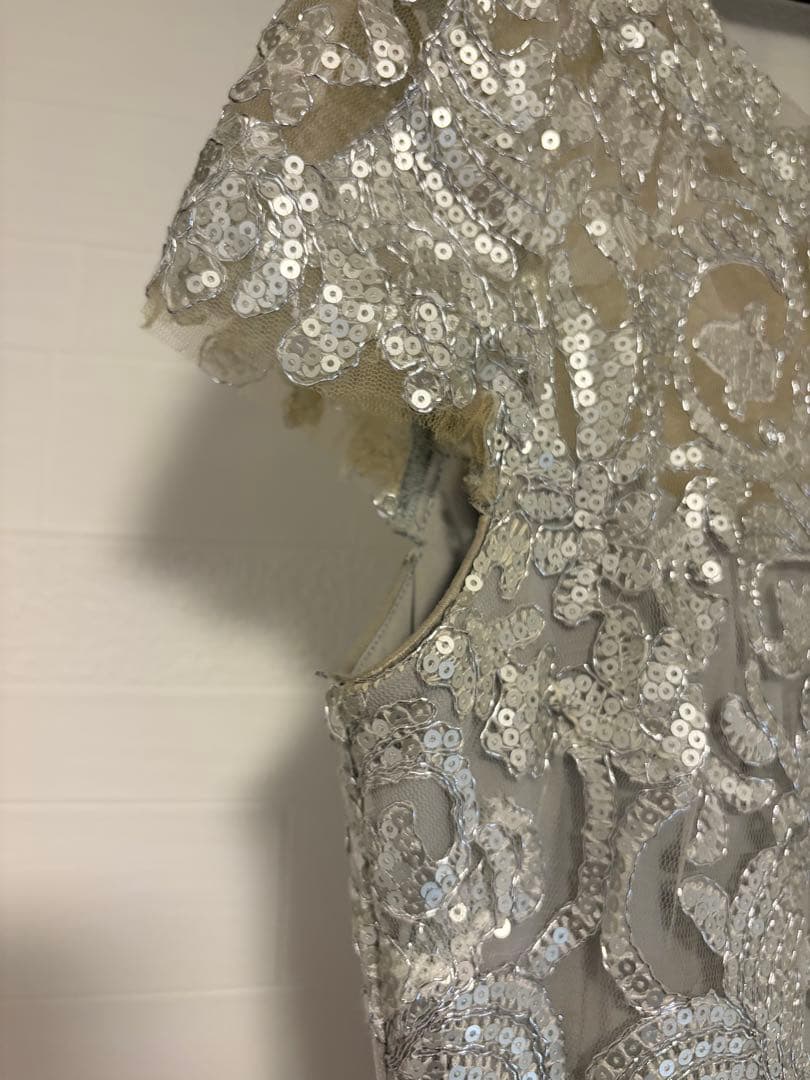 tadashi shoji 刺繍スパンコールワンピース