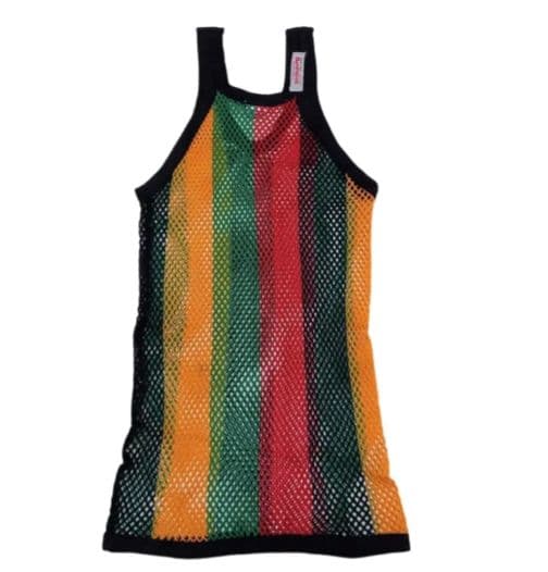 新品　レゲエ網シャツ　黒ラスタXLサイズ　ジャマイカ　イギリス　アミシャツ