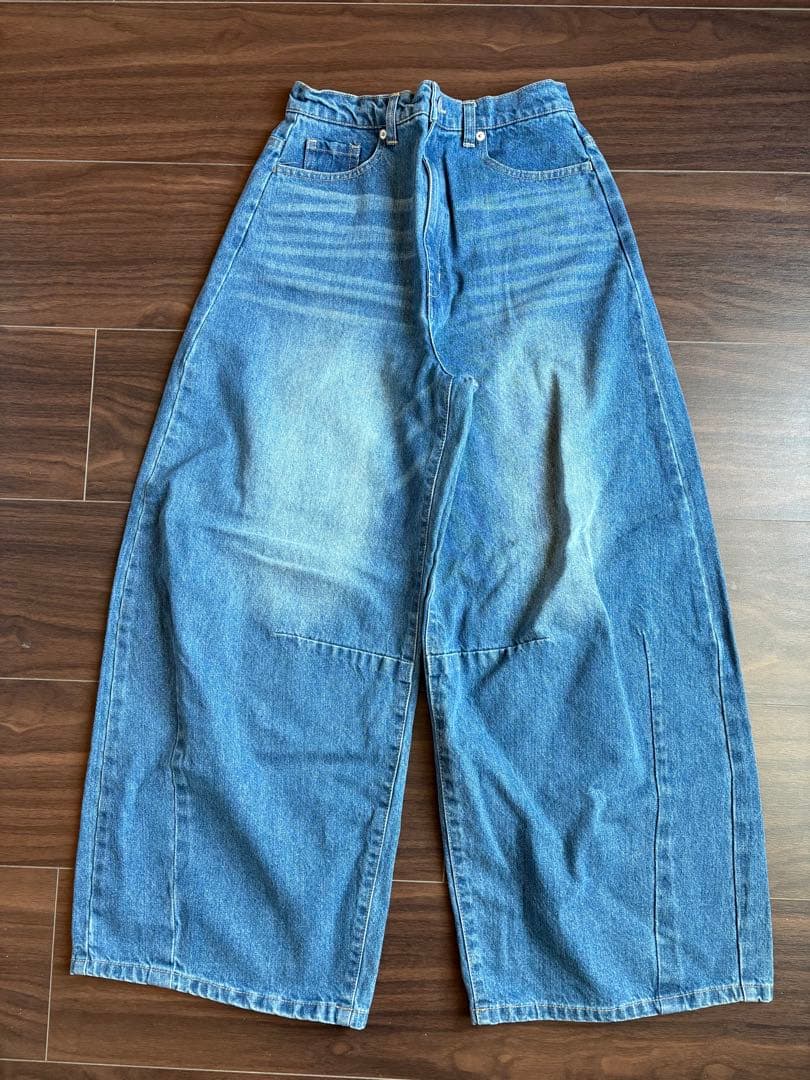裾タックコクーンデニムパンツ(462-96033)