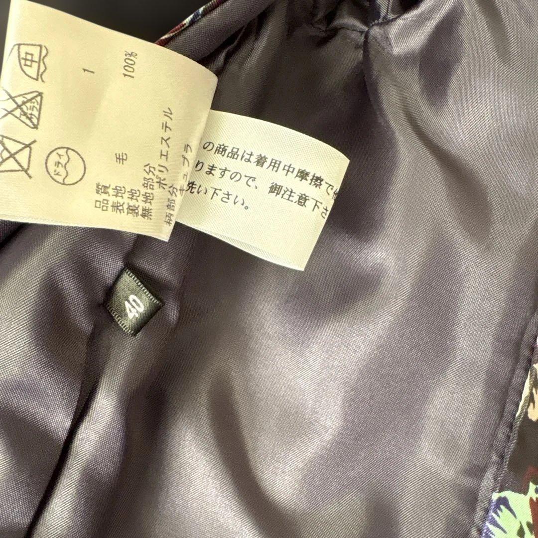 【極美品】ポールスミス　ブラックレーベル　コート　花柄　ネイビー　2way