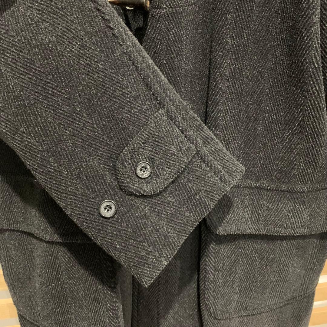 【美品】英国製 グローバルオール ヘリンボーン ウール ダッフルコート 42