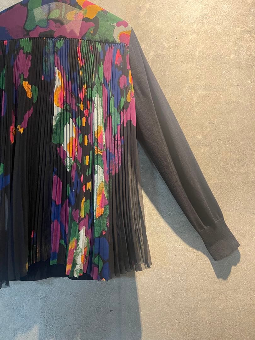 トップス Sacai FloralPrint x CottonKnitCardigan