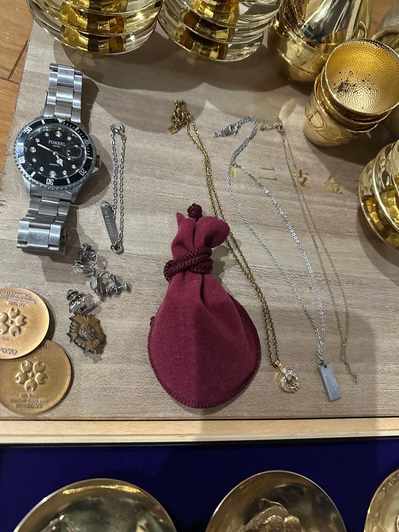 た*か様 シルバー製彫刻皿と装飾品セット00.12Dia