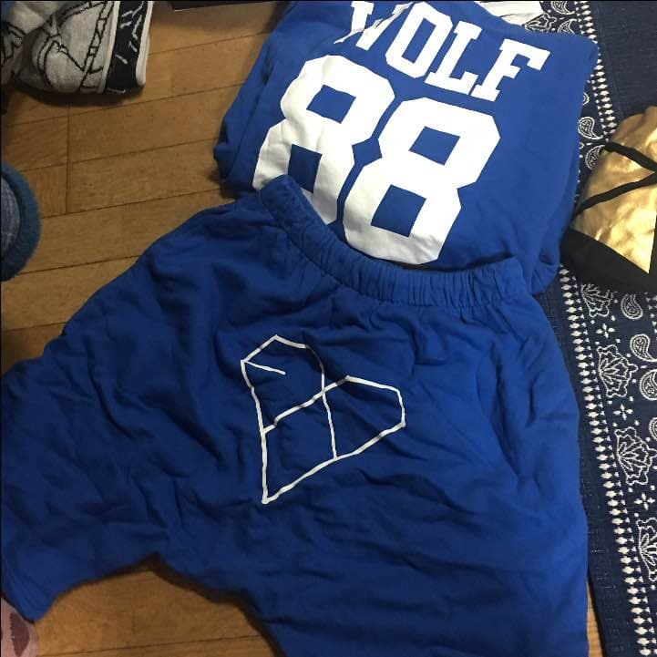 exo wolf パーカー 青 上下 公式