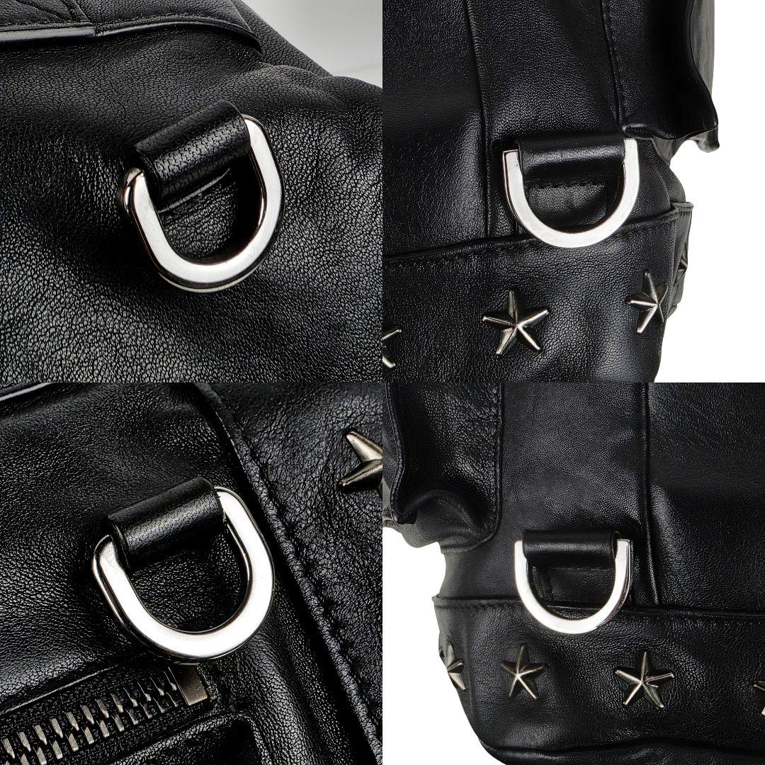 美品 ジミーチュウ アーロ リュックサック ボストンバッグ 3WAY ブラック