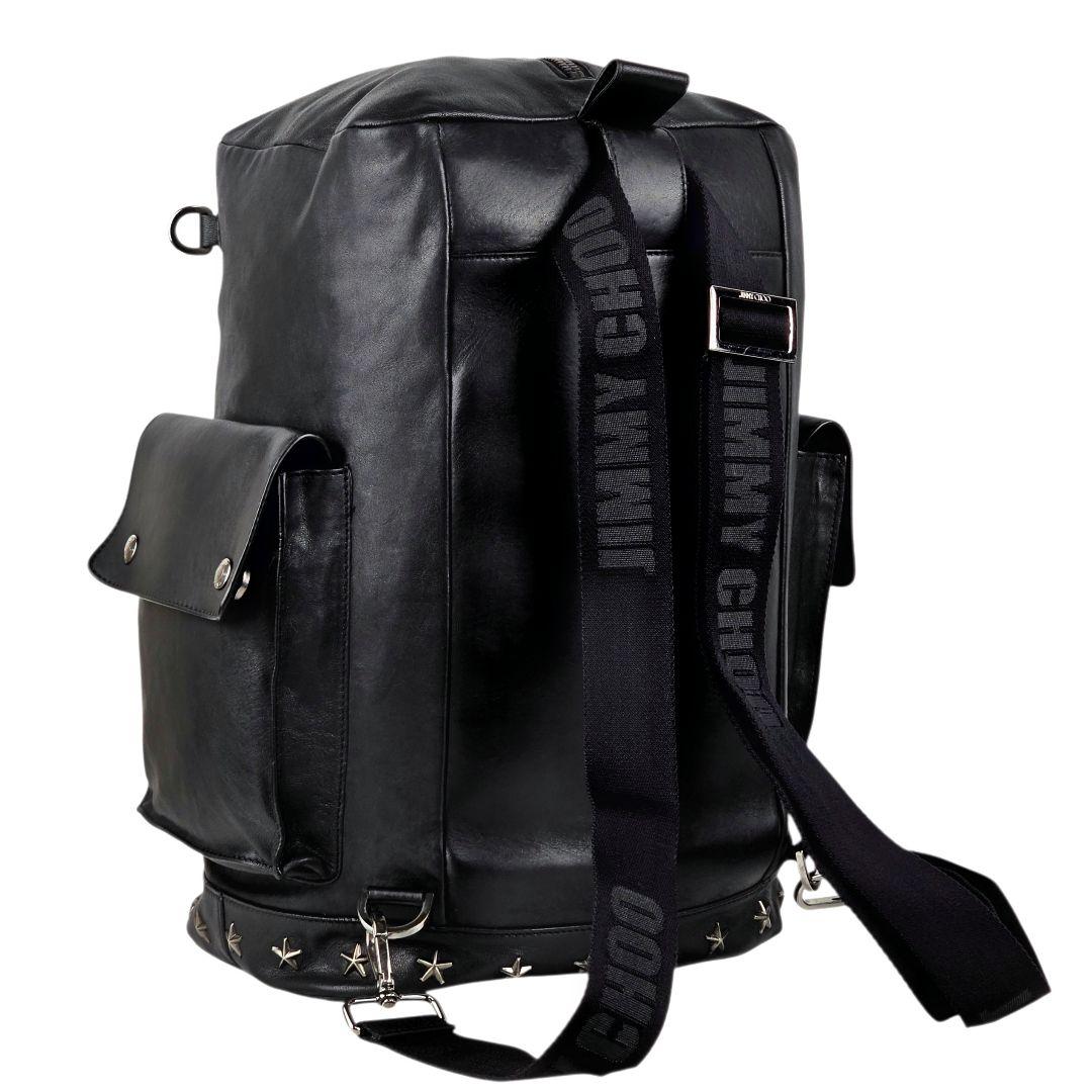 美品 ジミーチュウ アーロ リュックサック ボストンバッグ 3WAY ブラック