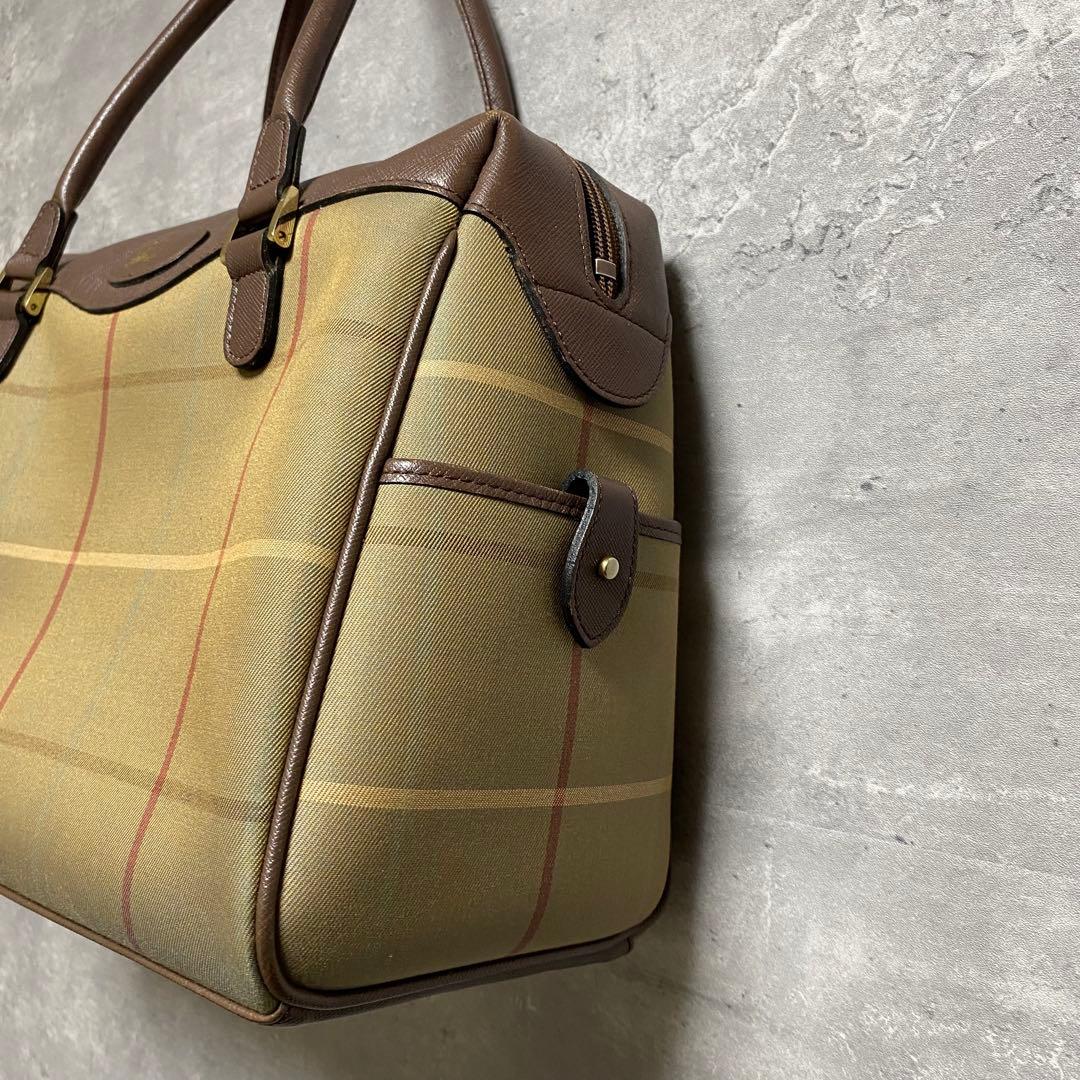 バーバリーズ Burberrys90s ノバチェックPVC×レザーボストンバッグ