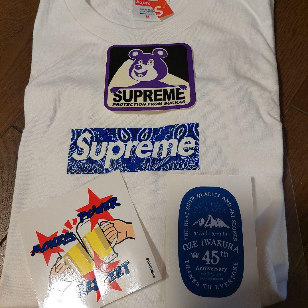 Supreme バンダナ柄ロゴ Tシャツ M