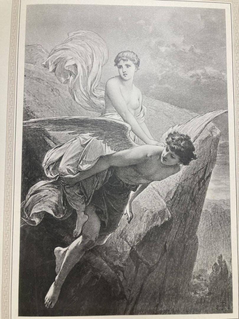 大判⭐️1882年 ポール・トゥマン 美しい挿絵『アモルとプシュケ』Psyche