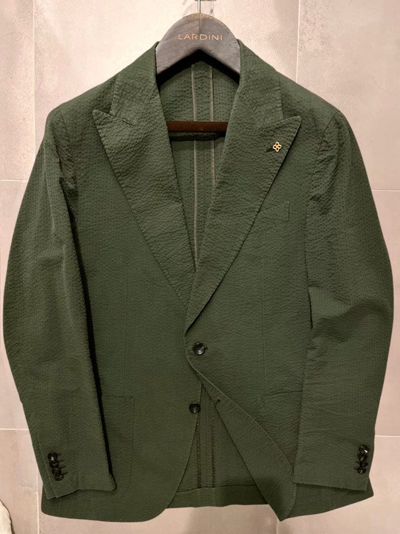 カルーゾ⭐️ジャケット‼️50‼️シアサッカーカーキ⭐️現行モデルbutterfly
