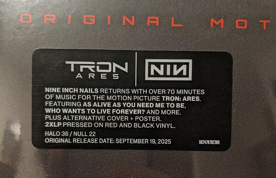 NINE INCH NAILS / TRON : ARES　限定盤2LP