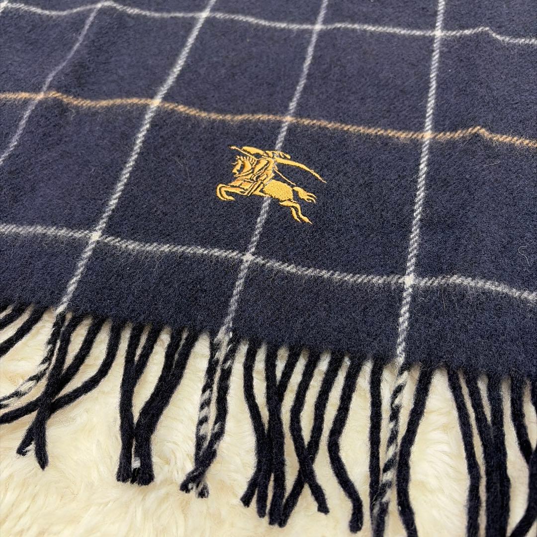 希少色 BURBERRY バーバリー ウール 大判 ストール マフラー フリンジ