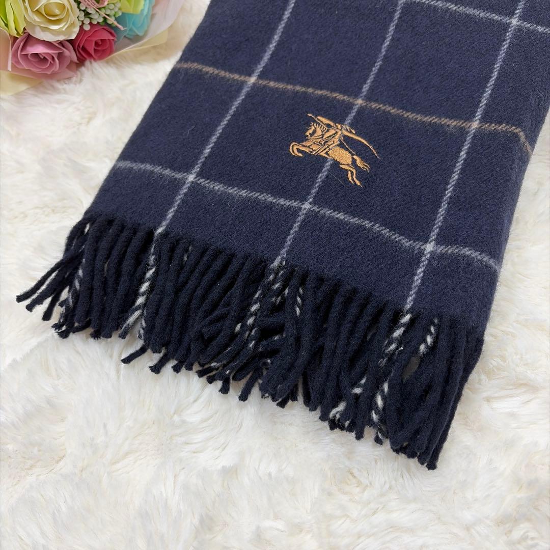 希少色 BURBERRY バーバリー ウール 大判 ストール マフラー フリンジ