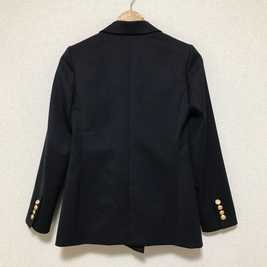 美品　m.i.d エムプルミエ　ピークドラペルメタルボタンダブルジャケット