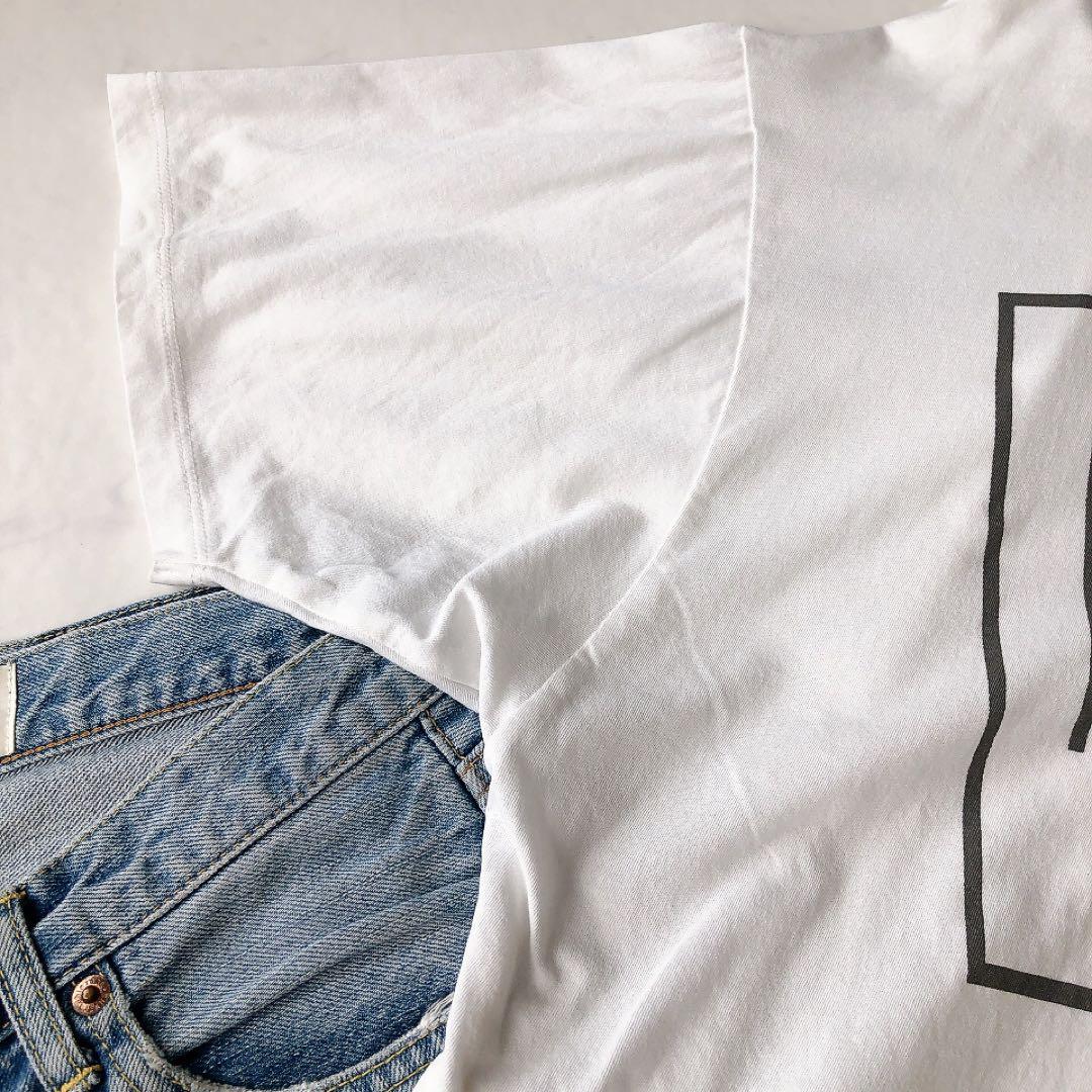 Whim Gazette リラックスロゴTシャツ オーバーサイズ ホワイト