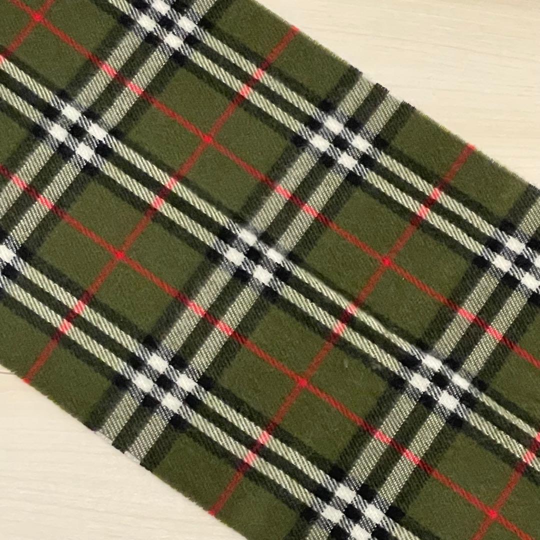 Burberry’s ラムウール100% カーキノバチェック定番マフラー男女兼用