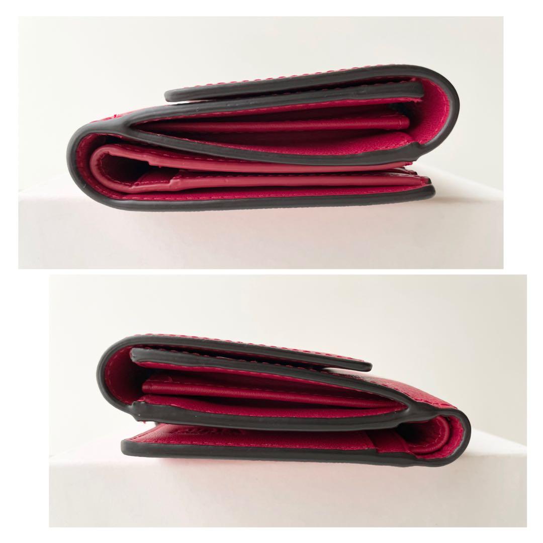フルラ FURLA 折り財布 バビロン レザー ルビー レッド ほぼ新品
