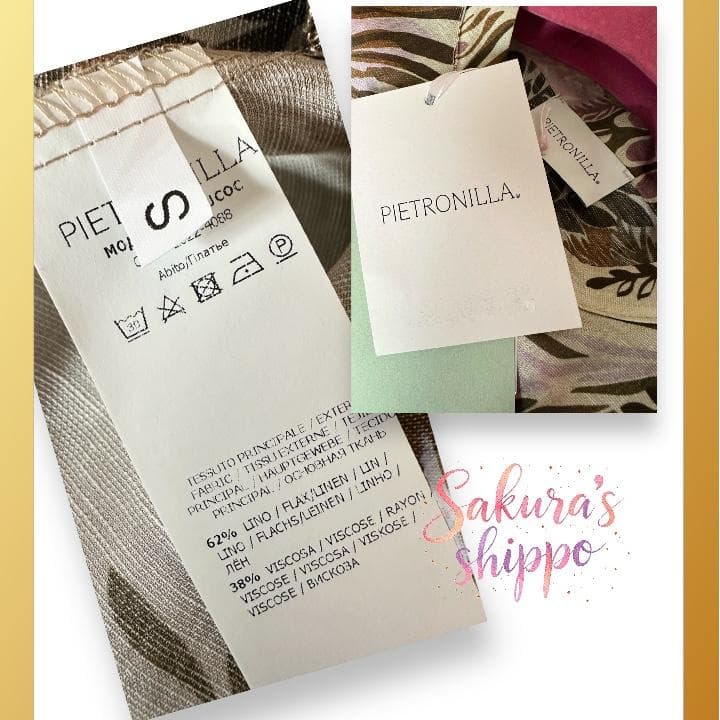 SALE❤️【麻】新品 ピエトロニーラ　イタリアリネン・フラワーワンピース