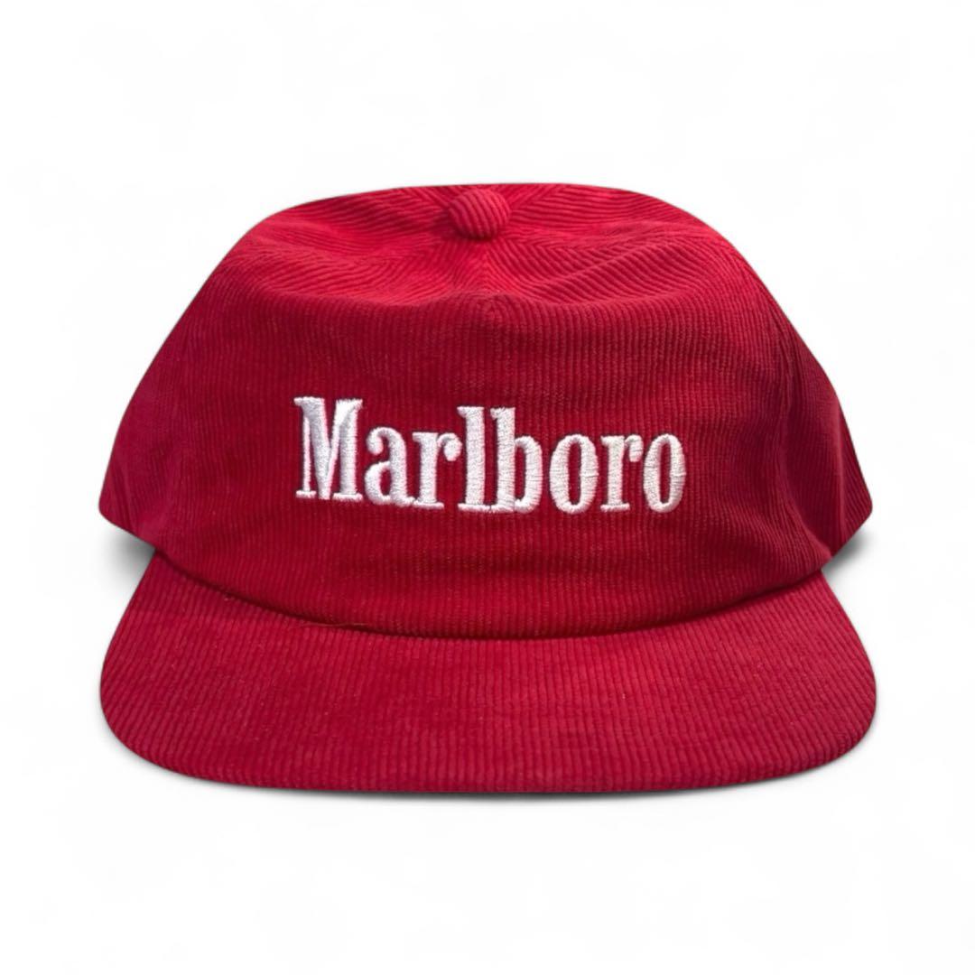 コーデュロイ キャップ CAP Marlboro マルボロ 刺繍ロゴ アイレット
