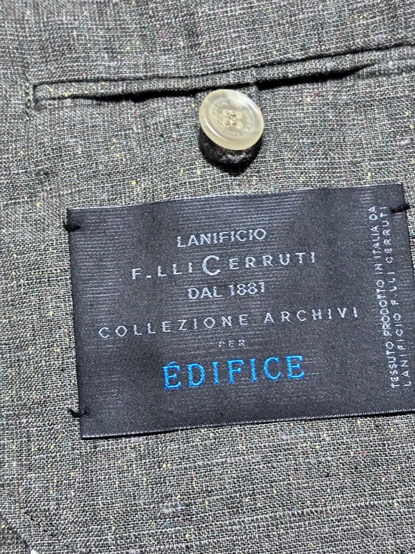 EDIFICE 別注CERRUTI春夏シルクリネンジャケット50肘当て付き