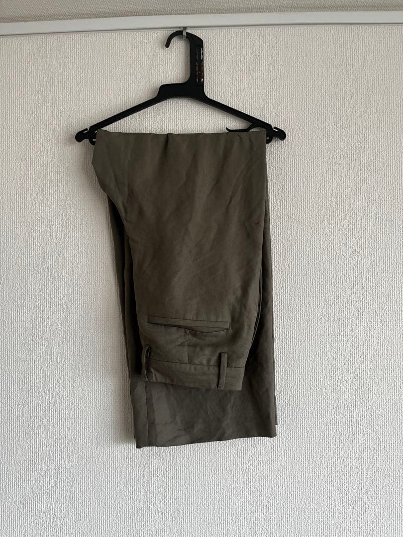 メンズ　カーキ　セットアップ リネン風 ZARA