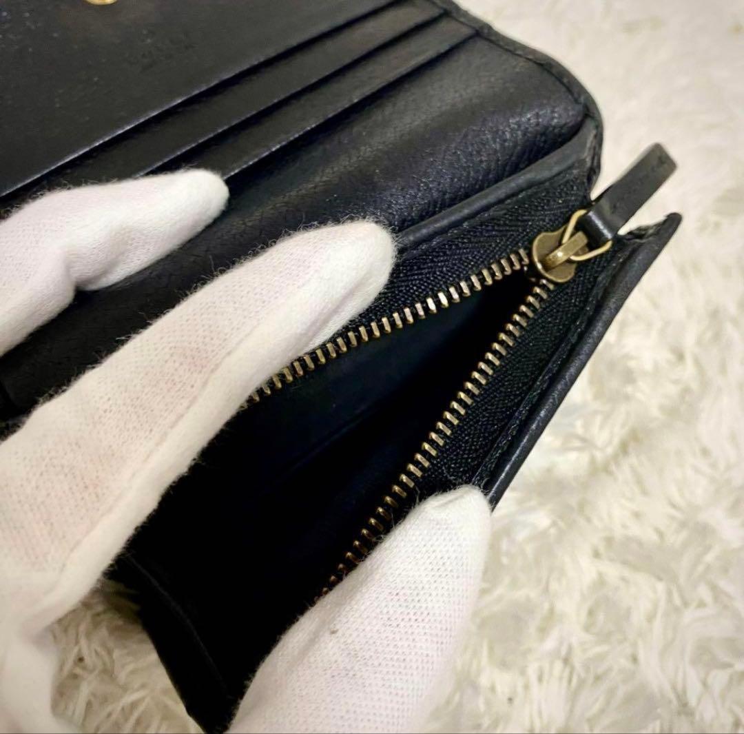 【極美品✨】グッチ コンパクトウォレット マーモント クリスタル ビジュー 財布